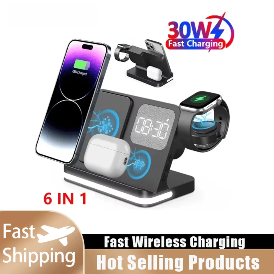 

Многофункциональная подставка для беспроводного зарядного устройства для iPhone 16 15, Samsung S23 Ultra Note Fold Galaxy Watch 5, док-станция для быстрой зарядки