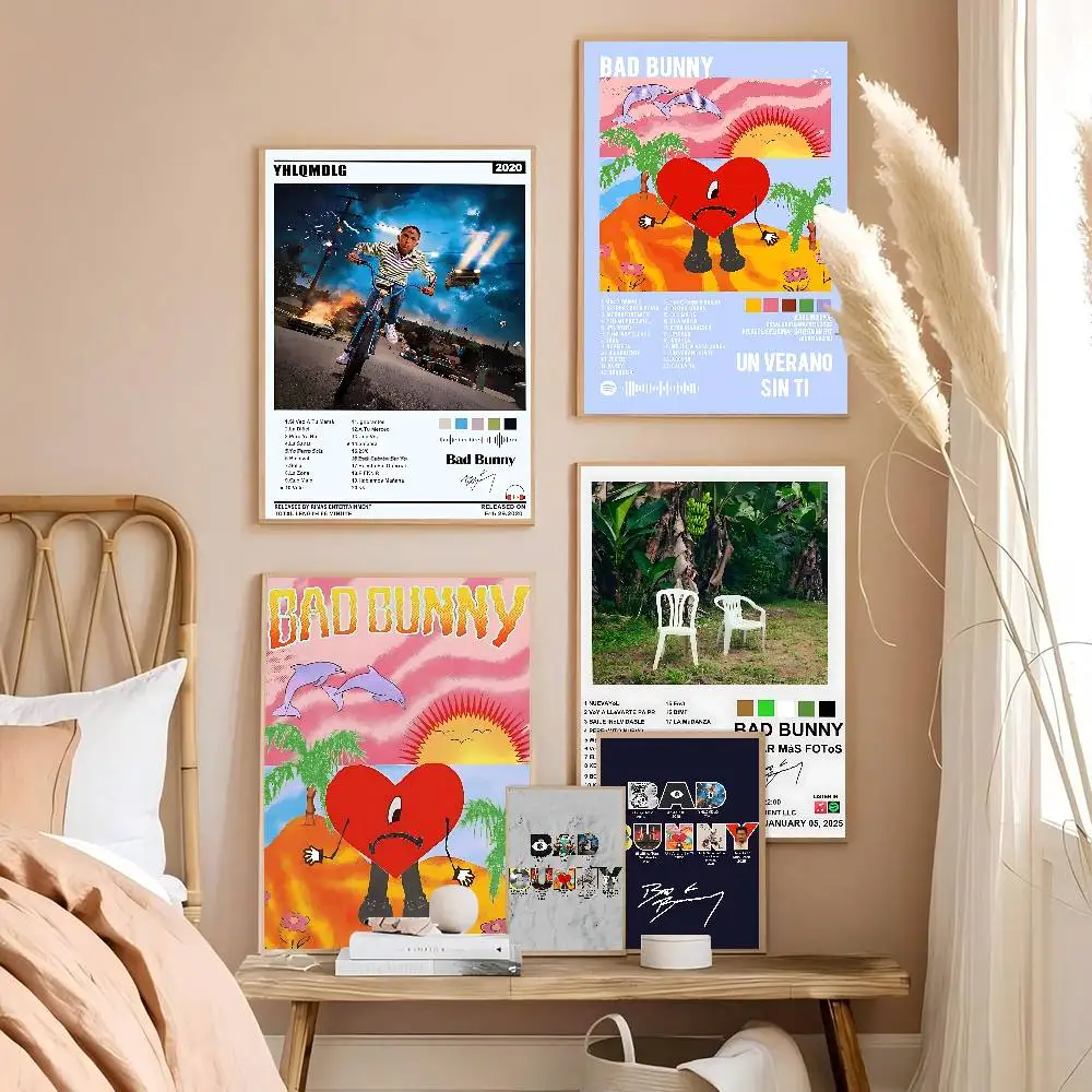 B-Bads B-Bunnys Kunst klassische Vintage-Poster, Whitepaper-Drucke, Poster, Kunstwerk, Kawaii-Raumdekoration