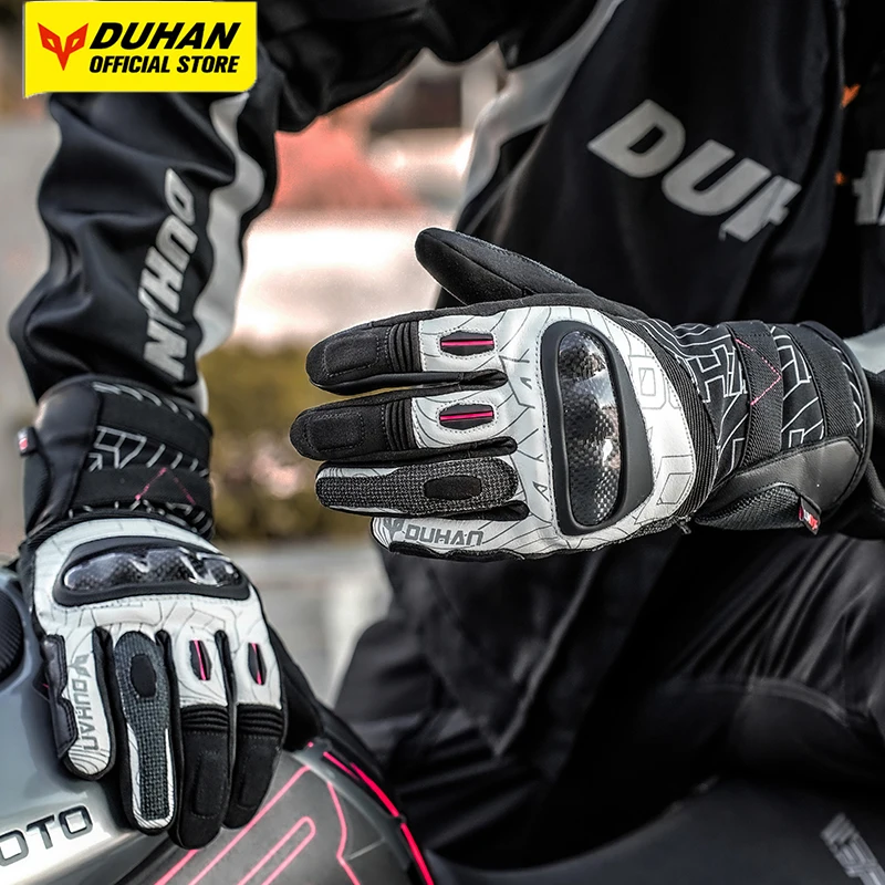 

DUHAN Motorcycle Gloves Touch Screen Winter Motorbike Gloves Anti Fall Wear Resistant Motocross Gloves Sheepskin Splicing Men