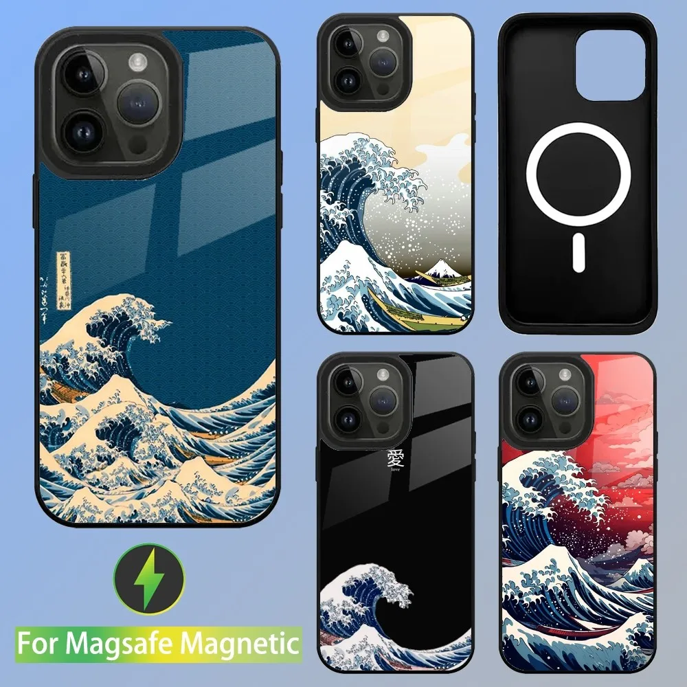 Great Wave Kanagawa Phone Case For iPhone 15,14,13,12,11,Plus,Pro,Max Mini Magsafe Magnetic Wireless Charging