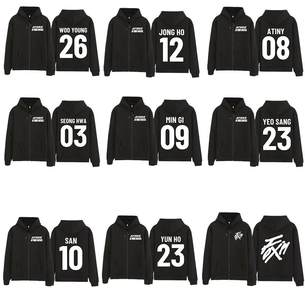 

Ateez 2025 World Tour in Your Fantasy Zip Up Hoodie Women Men Harajuku Sweatshirt Y2K Streetwear Hip Hop Zipper Hooded Jacket