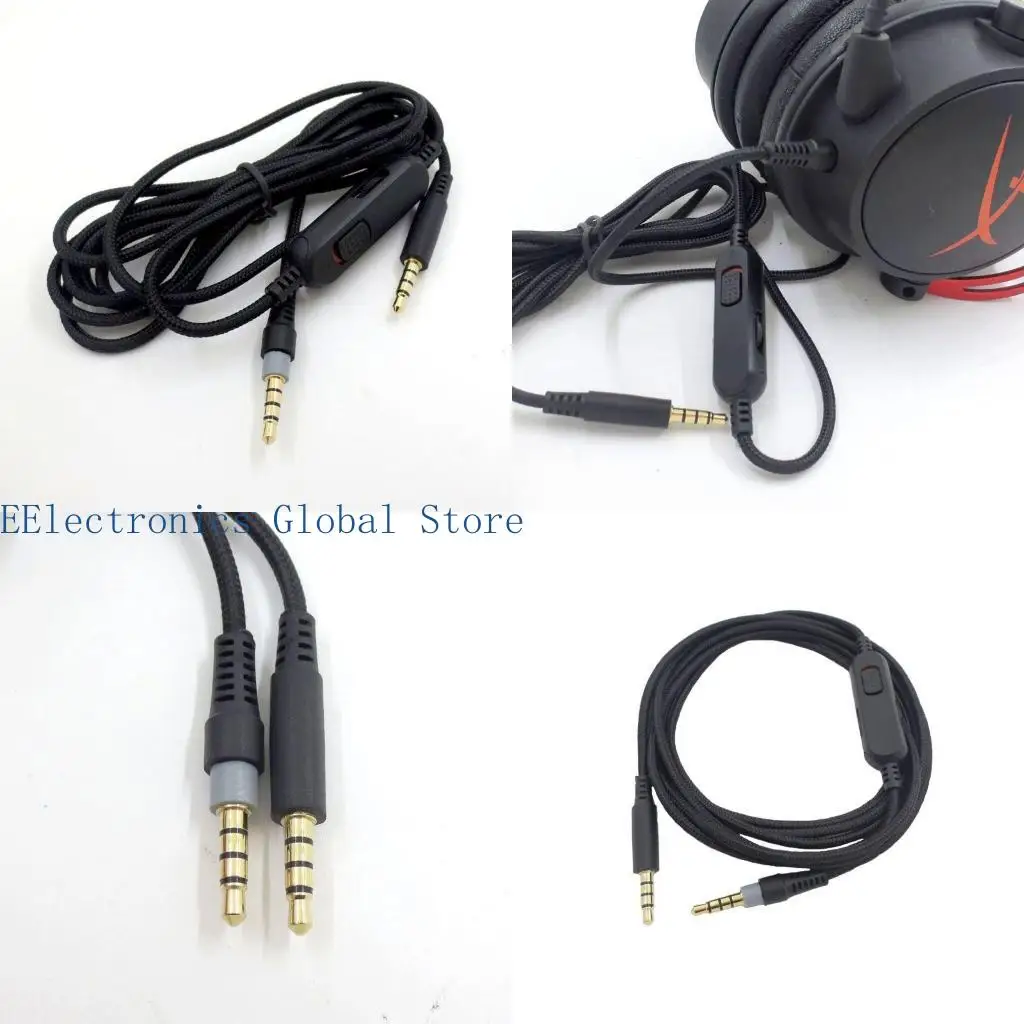 

462B Black Earphone Cable for Cloud Mix and for Alpha Gaming Headset Detachable Cable
