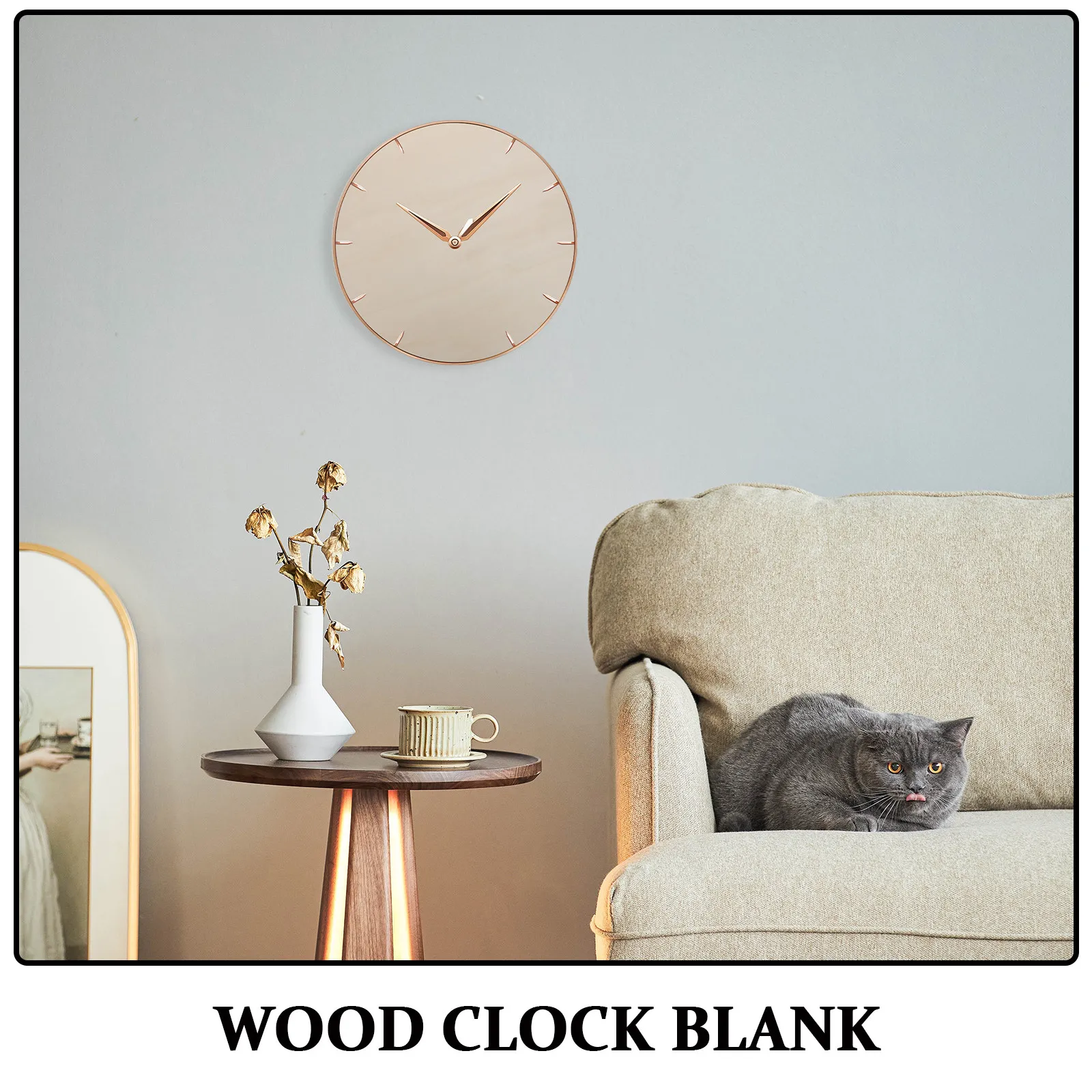 3Pcs Blank Wooden Clock Face Round Natural Wood DIY Painting Craft Clock Dial for Kids Time Learning Wall Decoration Kit - view 5