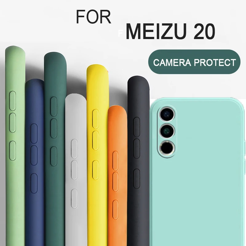 For Meizu 20 Shockproof Square Liquid Silicon TPU Phone Case For Meizu 20 Pro Fundas Coque Meizu 18 18S Pro/Meizu 18X 17 16 Pro