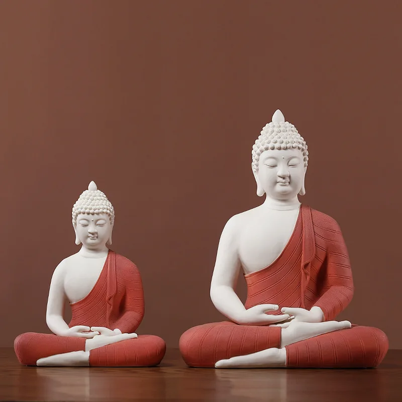 

Ceramic Figure Sculpture Thailand Buddha Statue Buddhist Religious Decoration Decorative Figurines Accessories