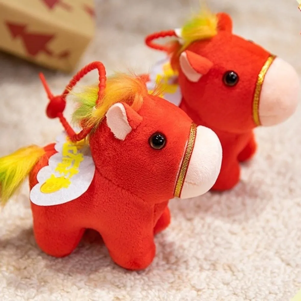 2026 Paard Jaar Klein Paard Knuffels Traditionele Cartoon Chinese Paard Mascotte Zegen Knuffeldier Pony Knuffel