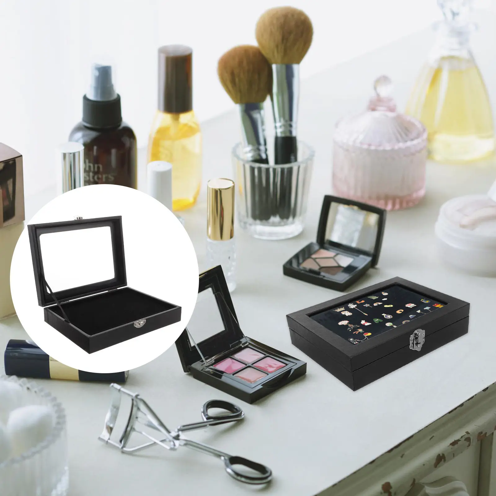 

Small Jewelry Display Container Secure Brooch Pin Case with Lid for Collectors Gift Ready Storage Organizer Box