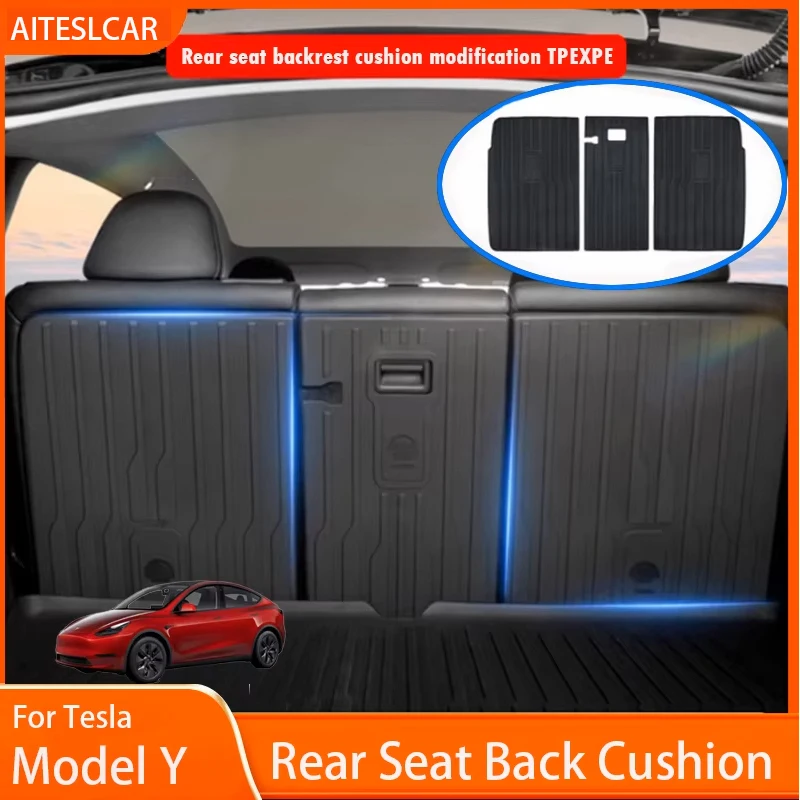 

Rear Seat Back Cover Backrest Protector For Tesla Model Y 2020 ~ 2024 Trunk Anti-scratch Pad Anti-dirty Interior Mat with Velcro