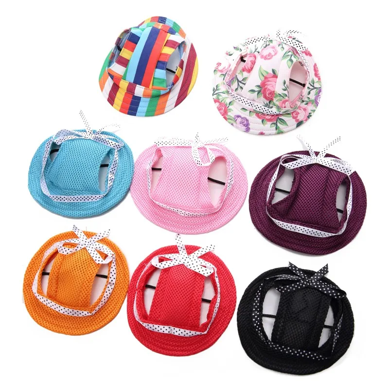

Dog Sun Hat Pet Hat Breathable Adjustable Dog Bucket Hat with Ear Holes Sun Protection