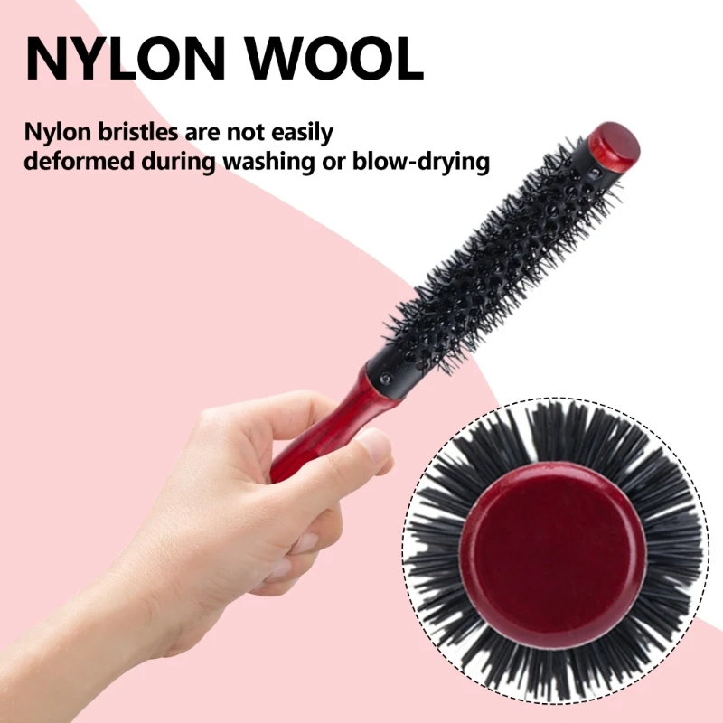 Small Mini Round Hair Brush Roller Quiff Hair Combs Nylon Bristles Hair Brushes Dropshipping