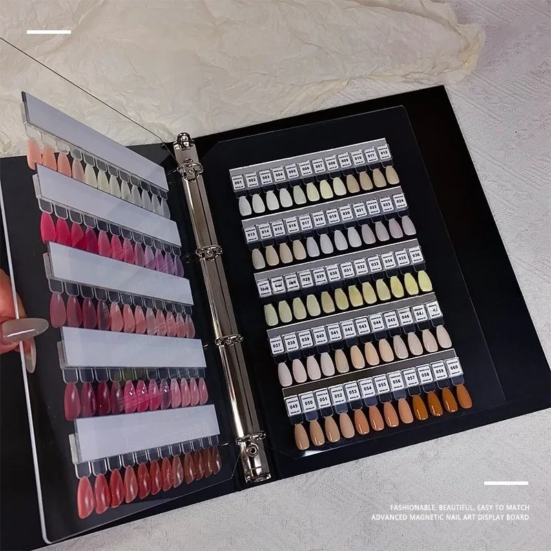 Ail لوحة ألوان المغناطيسي الاكريليك اللون عينة عرض مجلس بطاقة كتاب طلاء الأظافر الغراء عينة عرض أداة مسمار ارتداء نمط #1