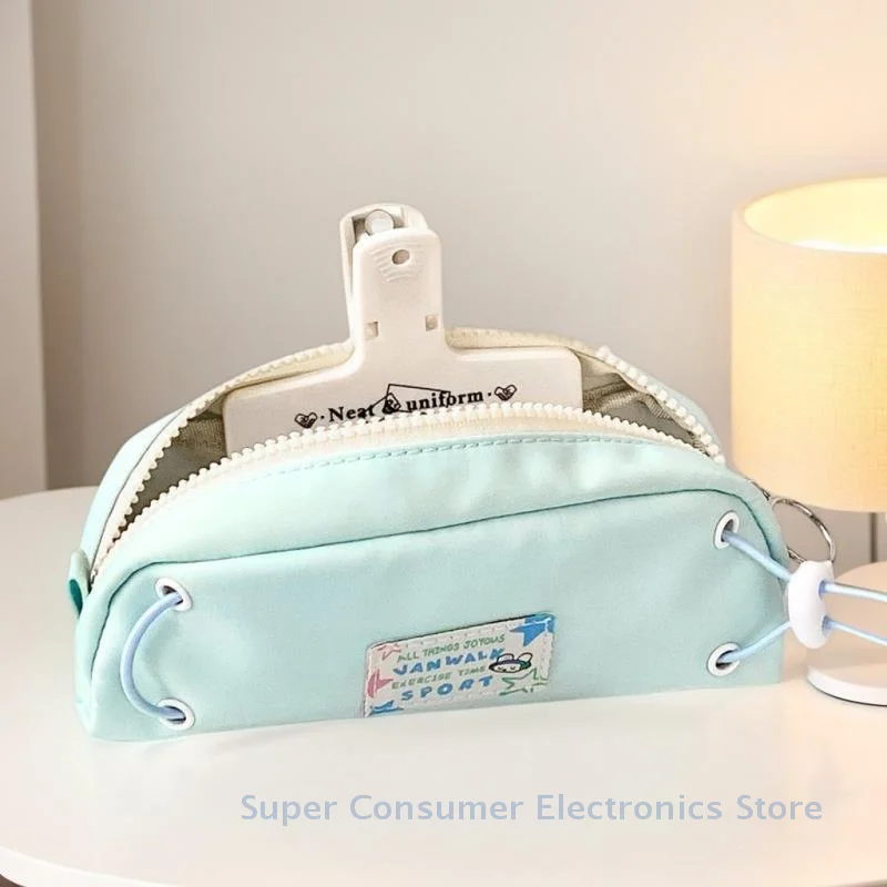 

Compact Blue Pencil Storage Bag with Drawstring, Zipper, Roomy, Perfect for Student's School Supplies, Ideal Gift