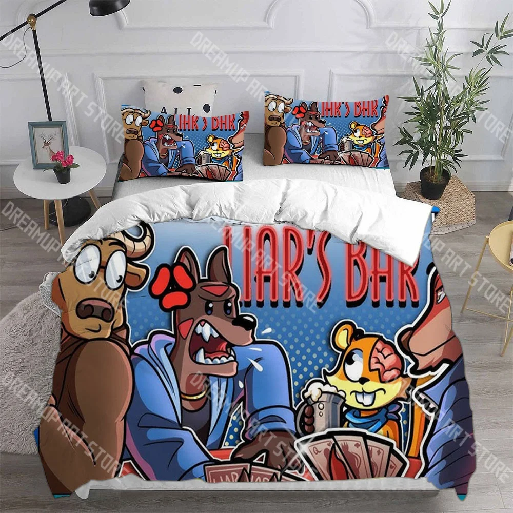 Fashion Liar's Bar Cartoon Bedding Set Single Twin Full Queen King Size Bed Set Kids Bedroom Duvetcover Sets Bed Sheet Set