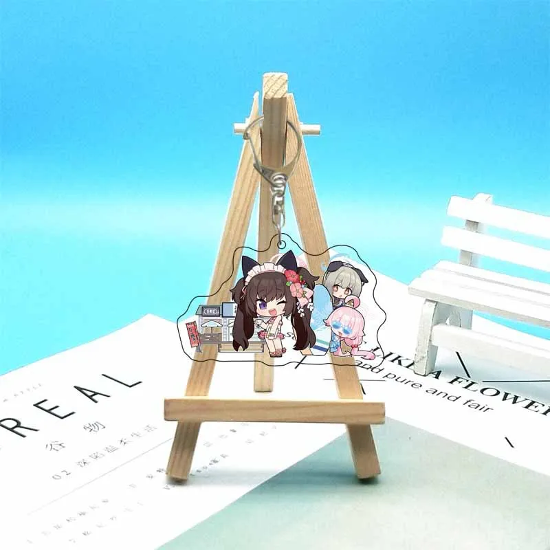 Anime Blue Archive Acrylic Figures Keychain Cartoon Cute Ichinose Asuna Bag Charms Fans Gift Women Pendant Chaveio Car Keyring