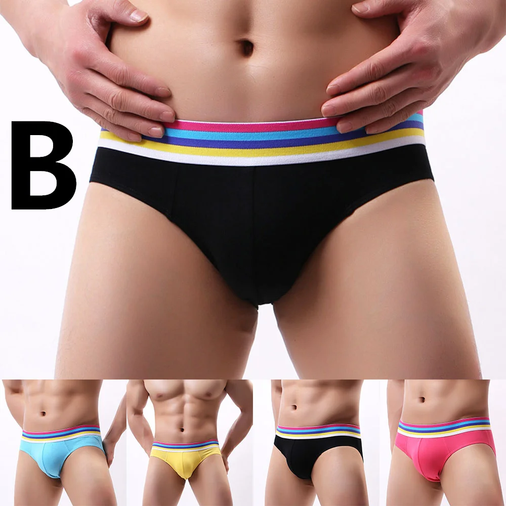 Mens Comfortable Underwear Elastic Cotton Panties Man Low Waist Briefs Male Breathable Underpant Bulge Pouch Knickers