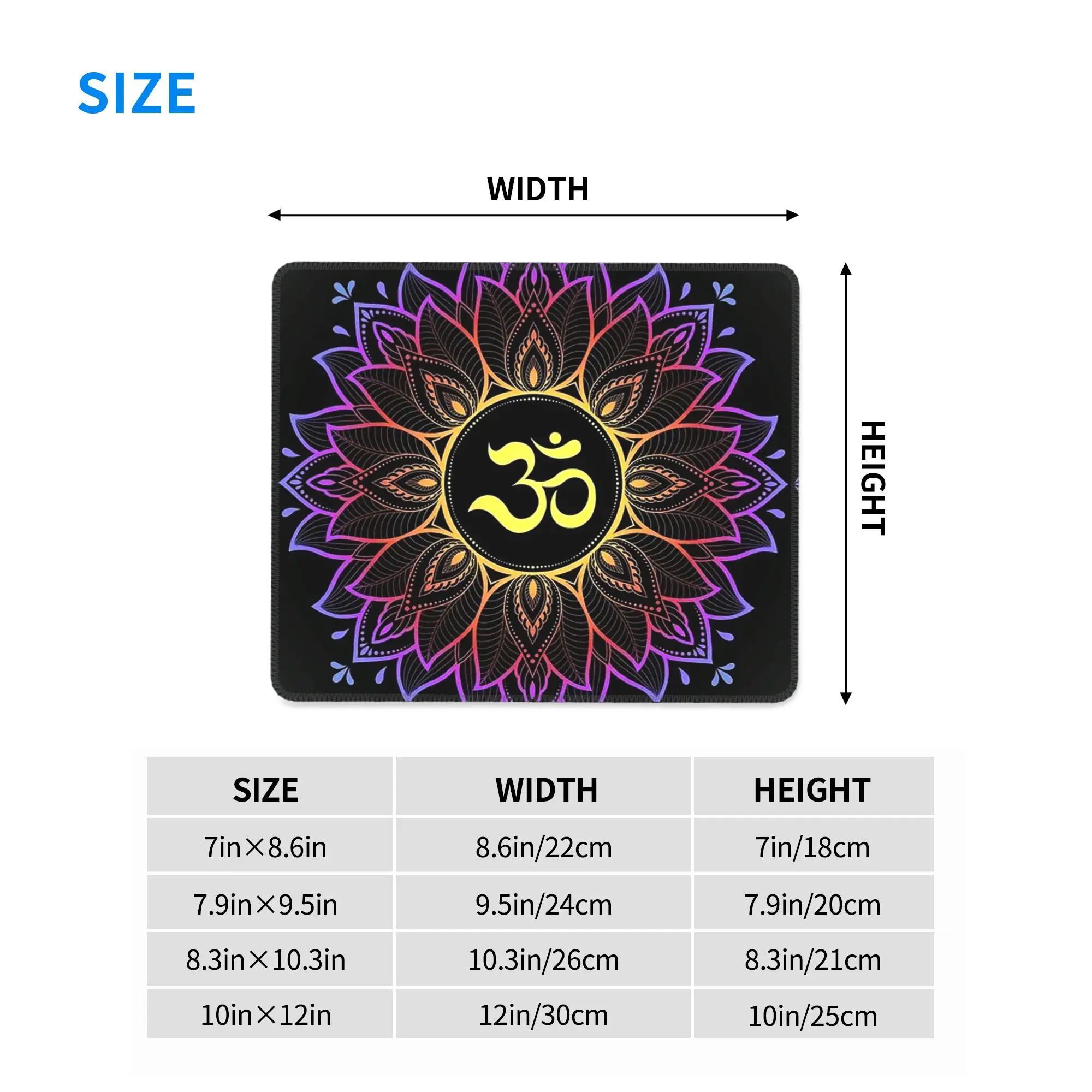 Gold Golden Mandala Om Yoga Aum Ohm Henna Mouse Pad Computer Keyboard Mouse Mat Gaming PC Laptop Desk Mat Accessories Table Mats