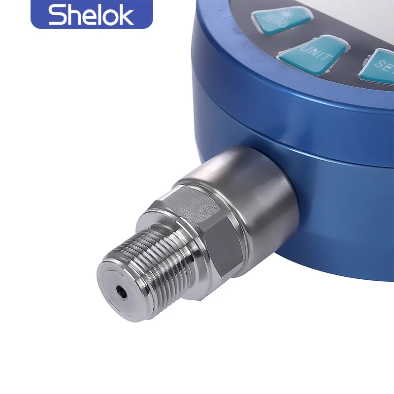 Shelok IP65 Manufacturer Diaphragm Electric Contact Pressure Gauge Air Flow 16Bar Fuel 250 Bar Digital Manometer