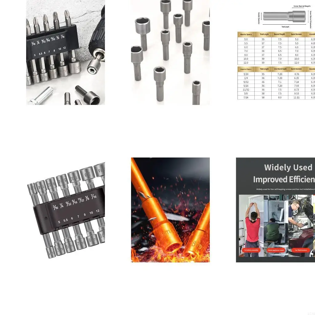 Heavy Duty 14Pcs Steel Sockets Set Extended Length Automotive Repair Sockets For Power Tool And Mechanics 37JD