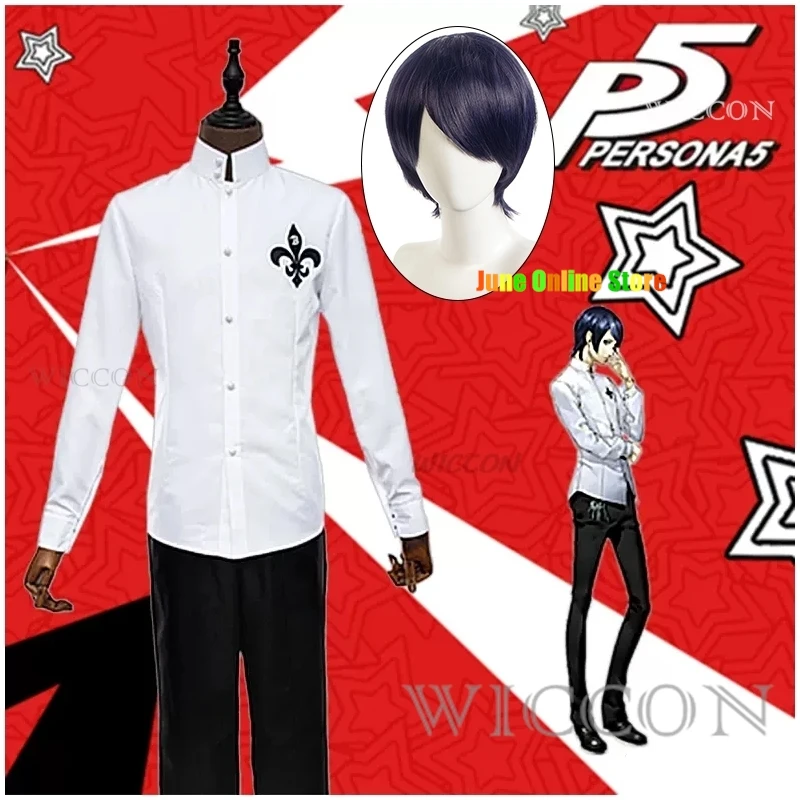 PR5 Persona 5 cos Yusuke Kitagawa anime uomo donna cosplay Costume di moda di alta qualità set completo Top + pantaloni