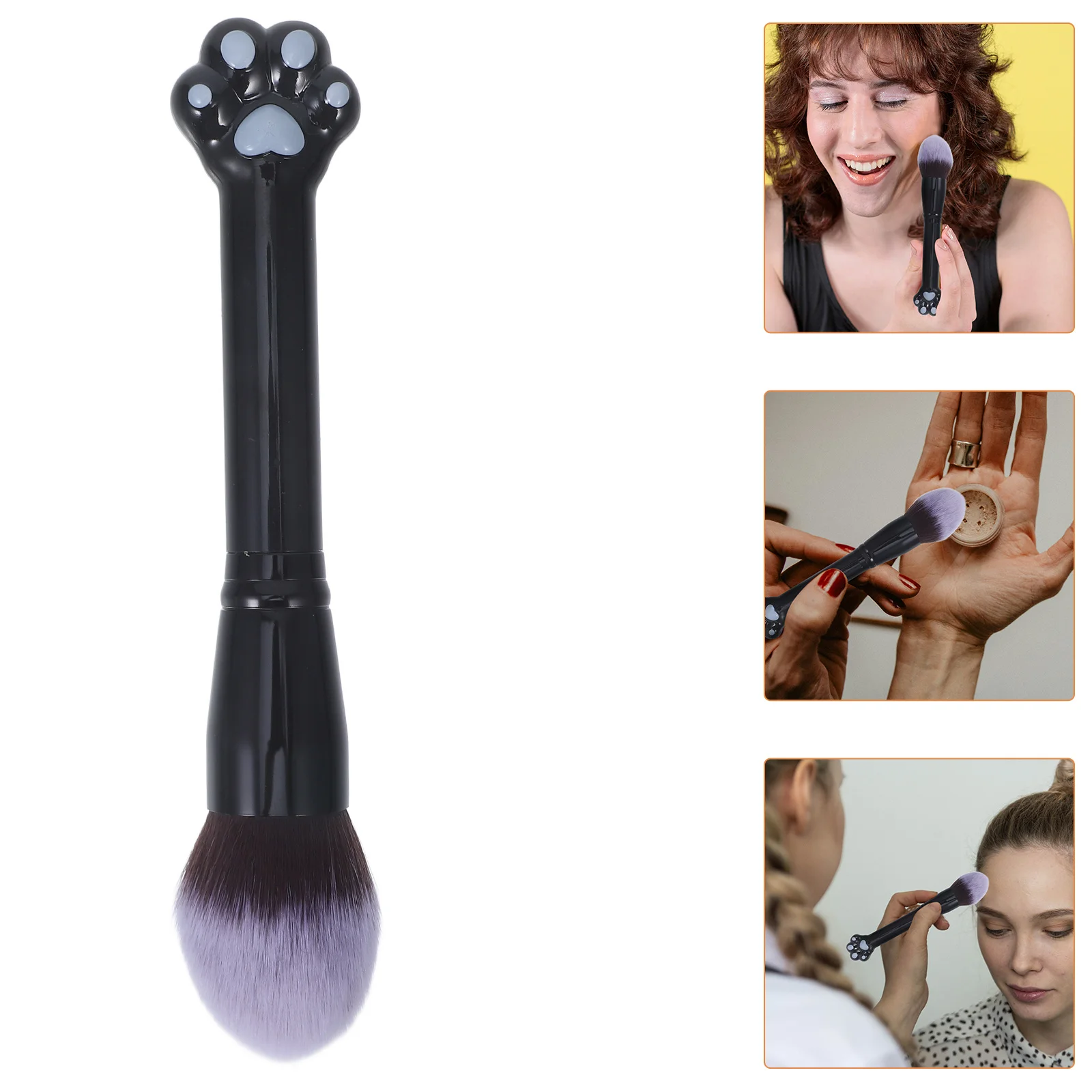Cat Paw Shaped Makeup Brush Set for Women Blush Powder Foundation Face Highlighter Portable Travel Beauty Tool Soft Comfortable