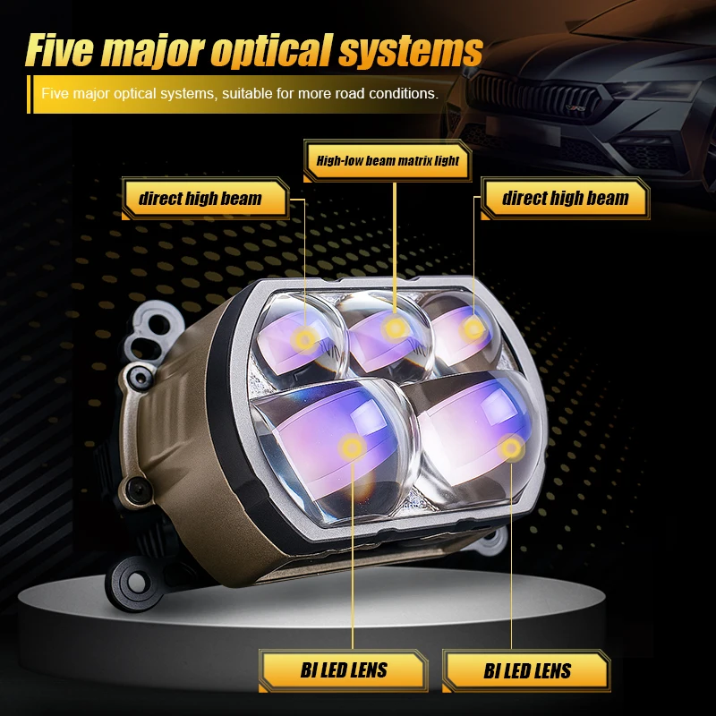 SANVI 180W PX8 Square Bi LED Multiple Projector Lens 17pcs Chips for Matrix Headlight Toyota 6000K LED Lights Car Auto Parts view 2