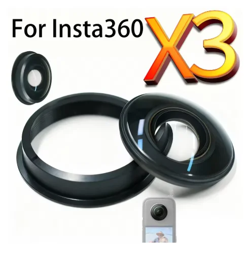 Replacement Lens Glass for Insta360 X3, HD Optical Glass, Anti-Scratch Repair Part for Insta360 X3 Action Camera