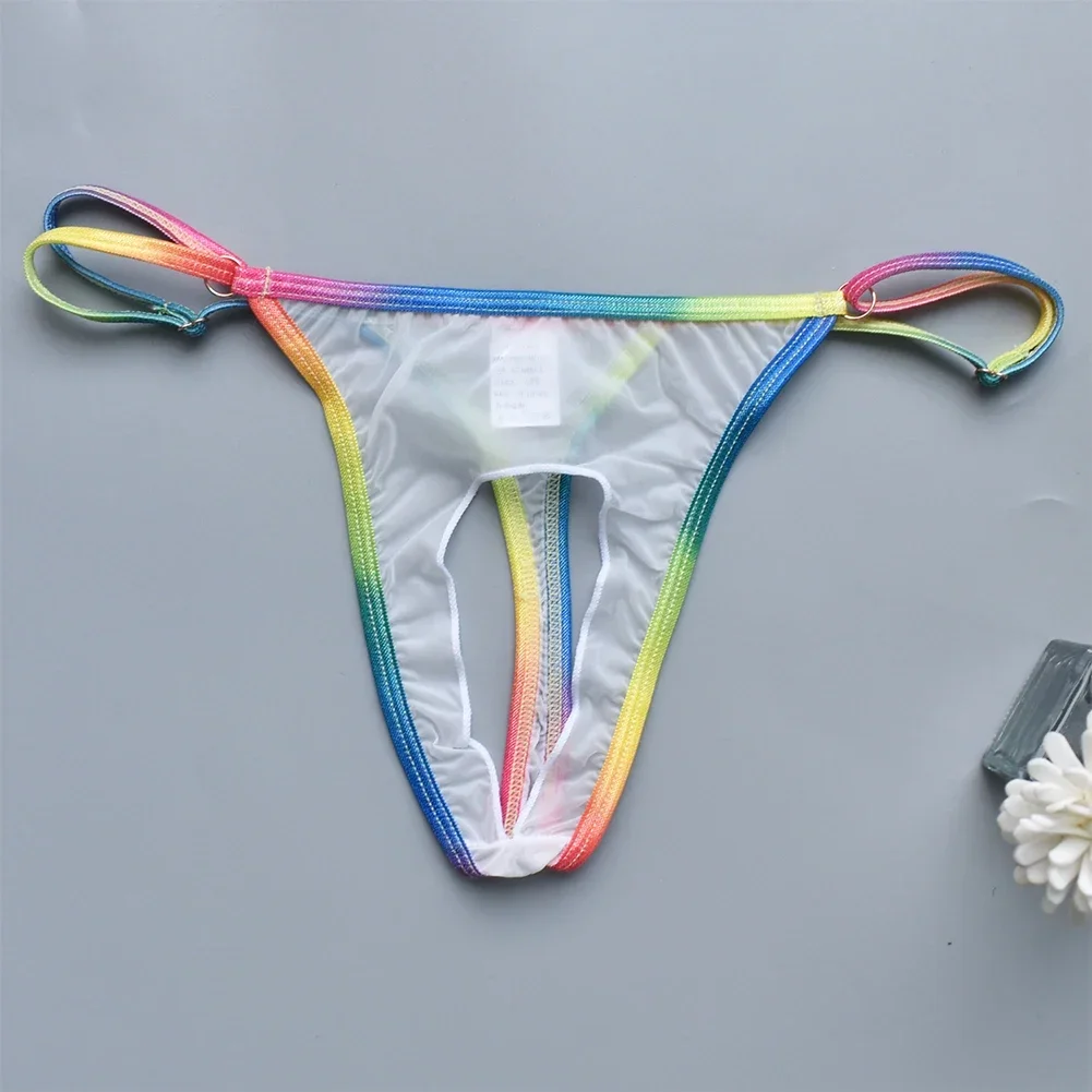 

Brown Mens G String Mens Hollow Out T-back Hollow Out Ultra-thin Mesh Slight Stretch Fabric T-back Style Daily Use