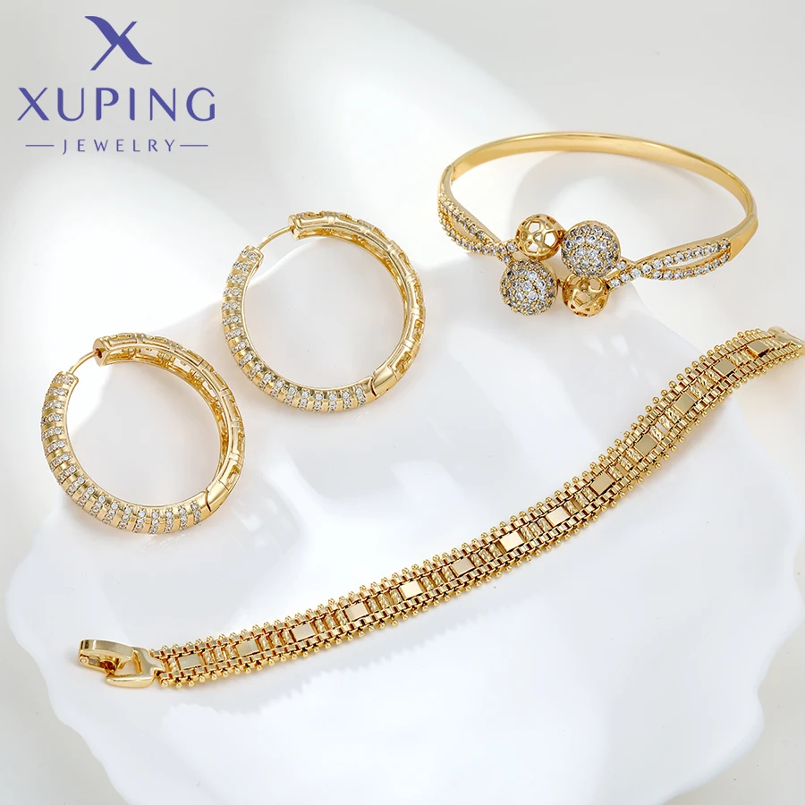 Xuping Jewelry Trendy Promotion New Copper Alloy Charm More Style Gold Plated Earring Group for Women Jewellery Gift