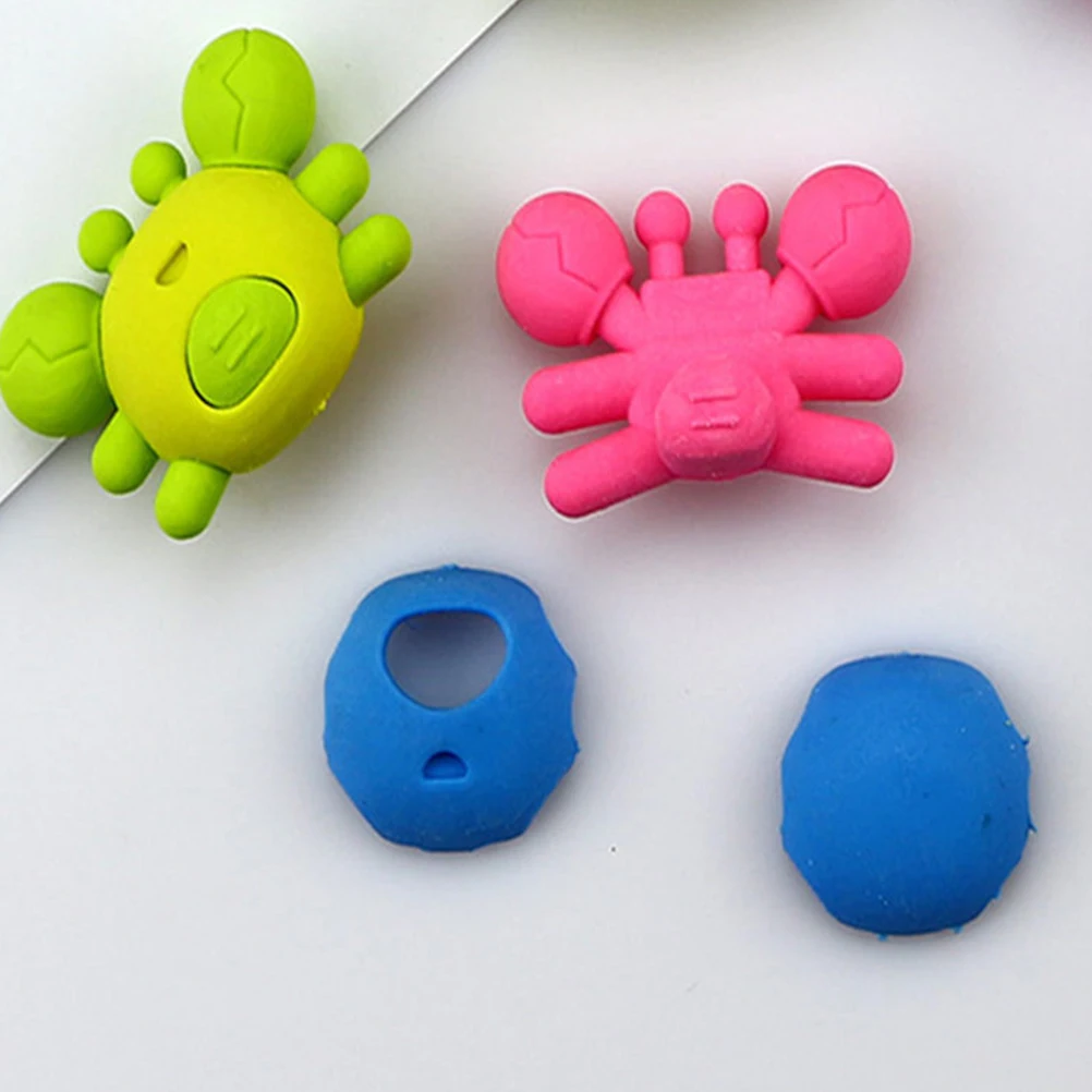 

20 Pcs Pencil School Supplies Eraser Crab Crabs Shaped Erasers Mechanical Student