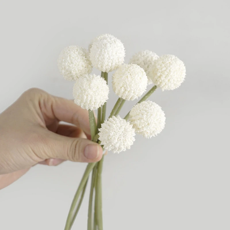 Artificial Flowers Dandelion False Flower 30cm Small Thorn Ball Hydrangea Simulation Plant For Home Wedding Decor