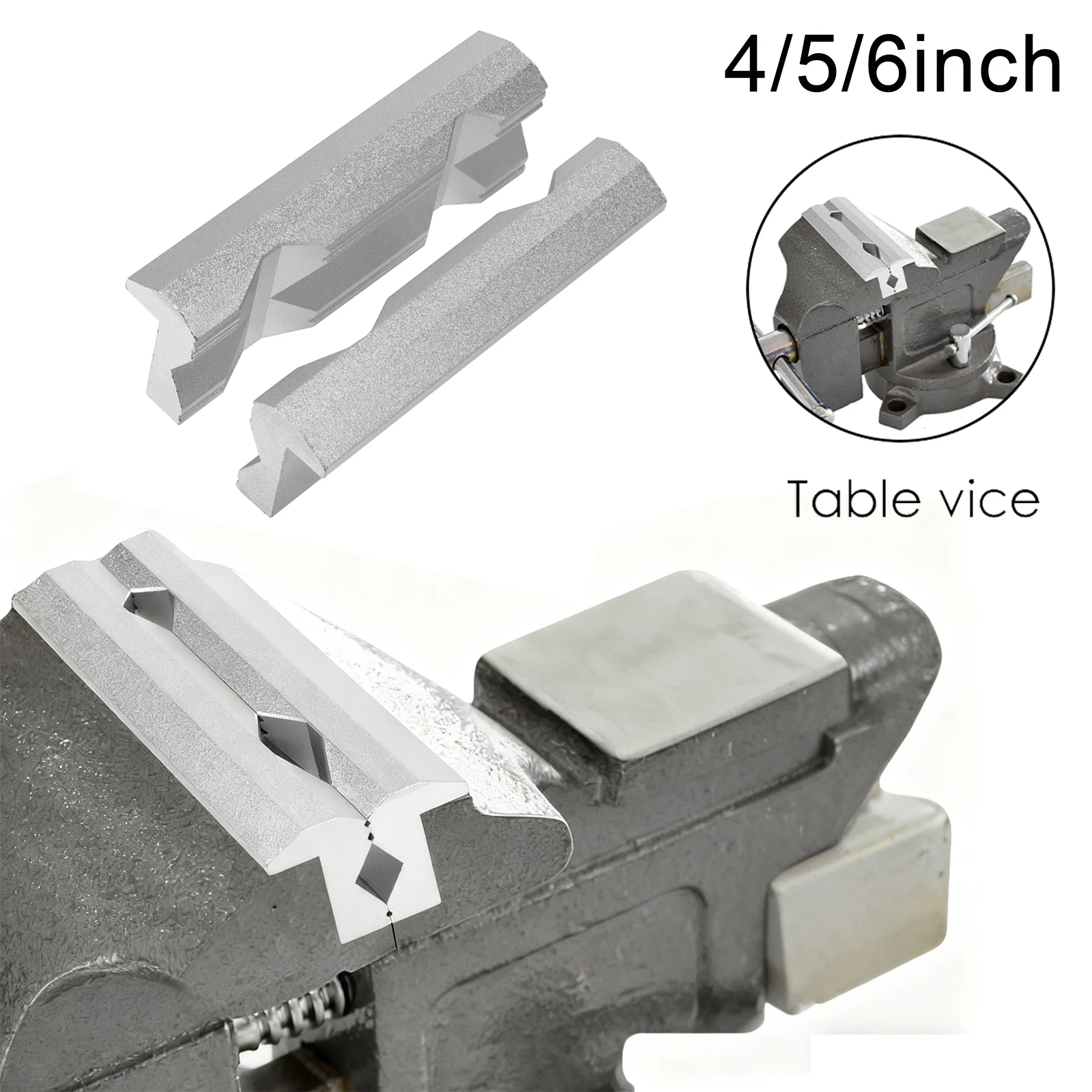 1 par de mandíbulas de tornillo de banco de aleación de aluminio con cubierta protectora de mandíbulas de tornillo de banco suaves magnéticas de 6/4/5 pulgadas para carpintería, fabricación de bricolaje, plomería,