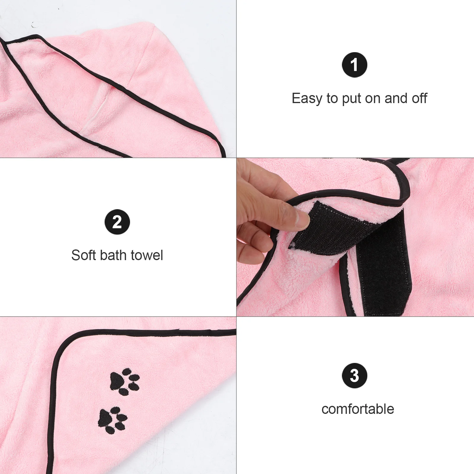 

Pet Bathrobe Thickened Coral Fleece Super Absorbent Quick Drying Wearable Dog Puppy Bath Towel Winter Warm Drying Accessory