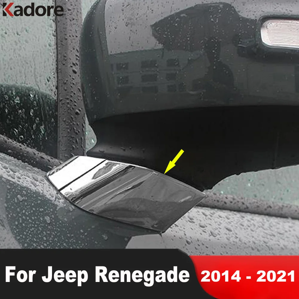

Накладка на стойку зеркала заднего вида для Jeep Renegade 2014-2019 2020 2021, хромированная рамка корпуса бокового зеркала заднего вида, аксессуары