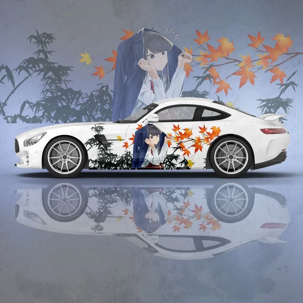 Anime Komi Can't Communicate Truck Car Sticker Decal Hood Door Body Side Universal New Car Sticker Decoration Auto Accessories