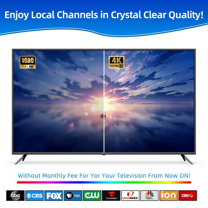 VUELVE 2025 Upgraded TV Antenna Indoor 360° Signal Reception High Gain 4K HD Digital TV Antenna With Amplifier for Local Channel