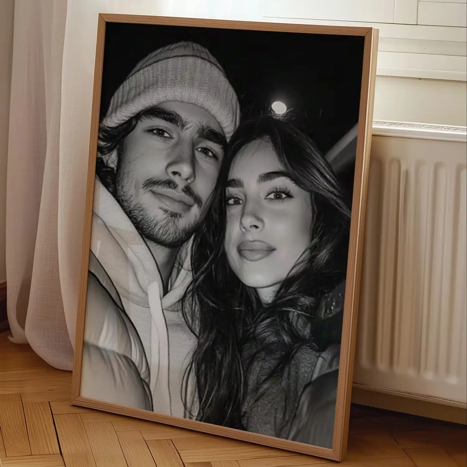1PC Custom Photo Canvas Print Personalized Unframed Wall Art for Couples Poster for Living Room Decor&Wedding Birthday Present
