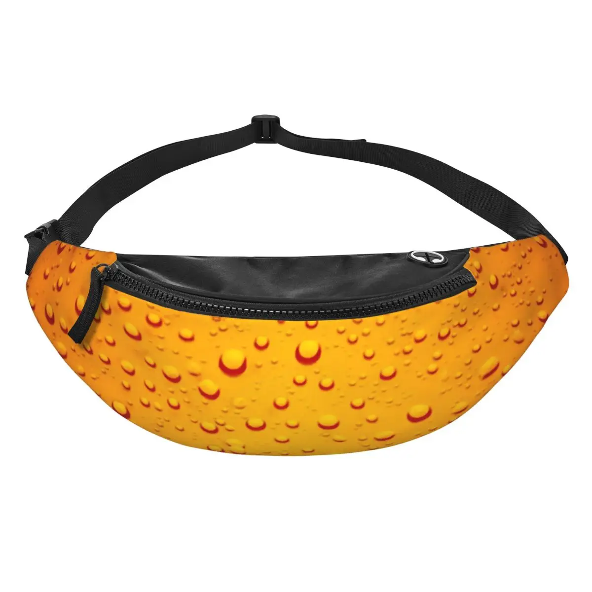 Custom Beer Bubbles Foam Fanny Pack Men Women Crossbody Waist Bag for Traveling Phone Money Pouch