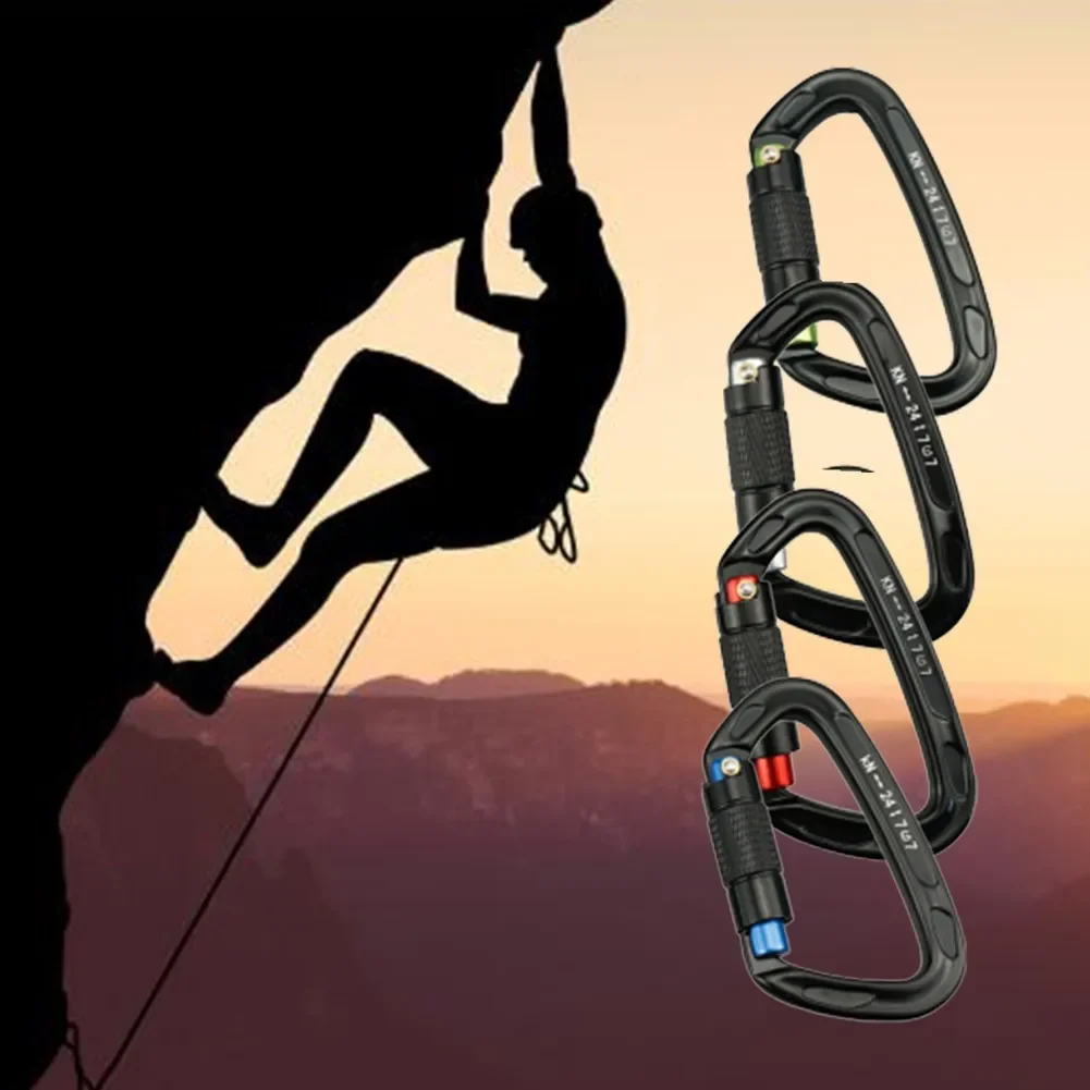 

Locking Clip Carabiner Rappelling Locking Clips 24KN Climbing Climbing Accessories D-Ring Buckle High Quality Black