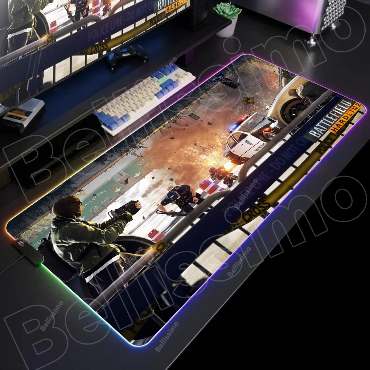 

New Gamer Rgb Desk Mat Back Light Led Lighting B-Battlefield 6 Mousepad Setup Gaming Accessories Deskmat Big Backlight Mouse Pad