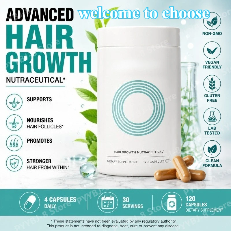 Cápsulas Diarias de Nutrición para el Cabello y Cuero Cabelludo para Mujeres, Mezcla de Minerales y Hierbas — Biotina, Vitaminas A, C, D3, E, Zinc y Selenio, 120 Unidades