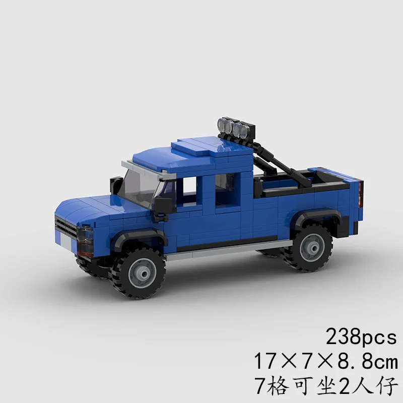 MOC Blocks City Racing Blue Pickup truck M10471 Domino type Bricks Speed Toy Champions Car Building Blocks Vehicle Bricks