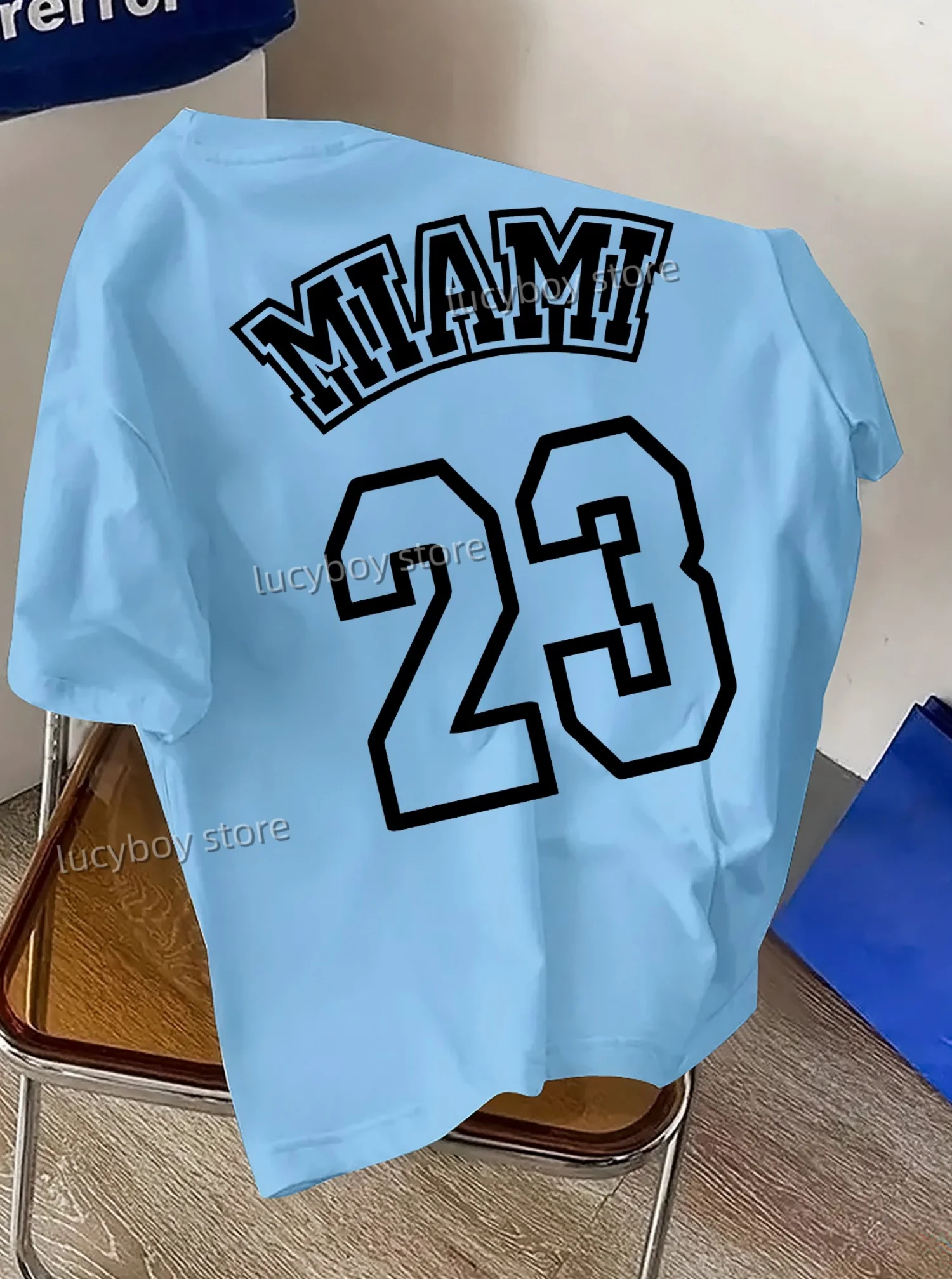 Mens  NO.23 MIAMI Print Short Sleeve T Shirt Man O-Neck Sportwear jerseys 8 colors Football Tee Vintage Casual Tops Men Clothes