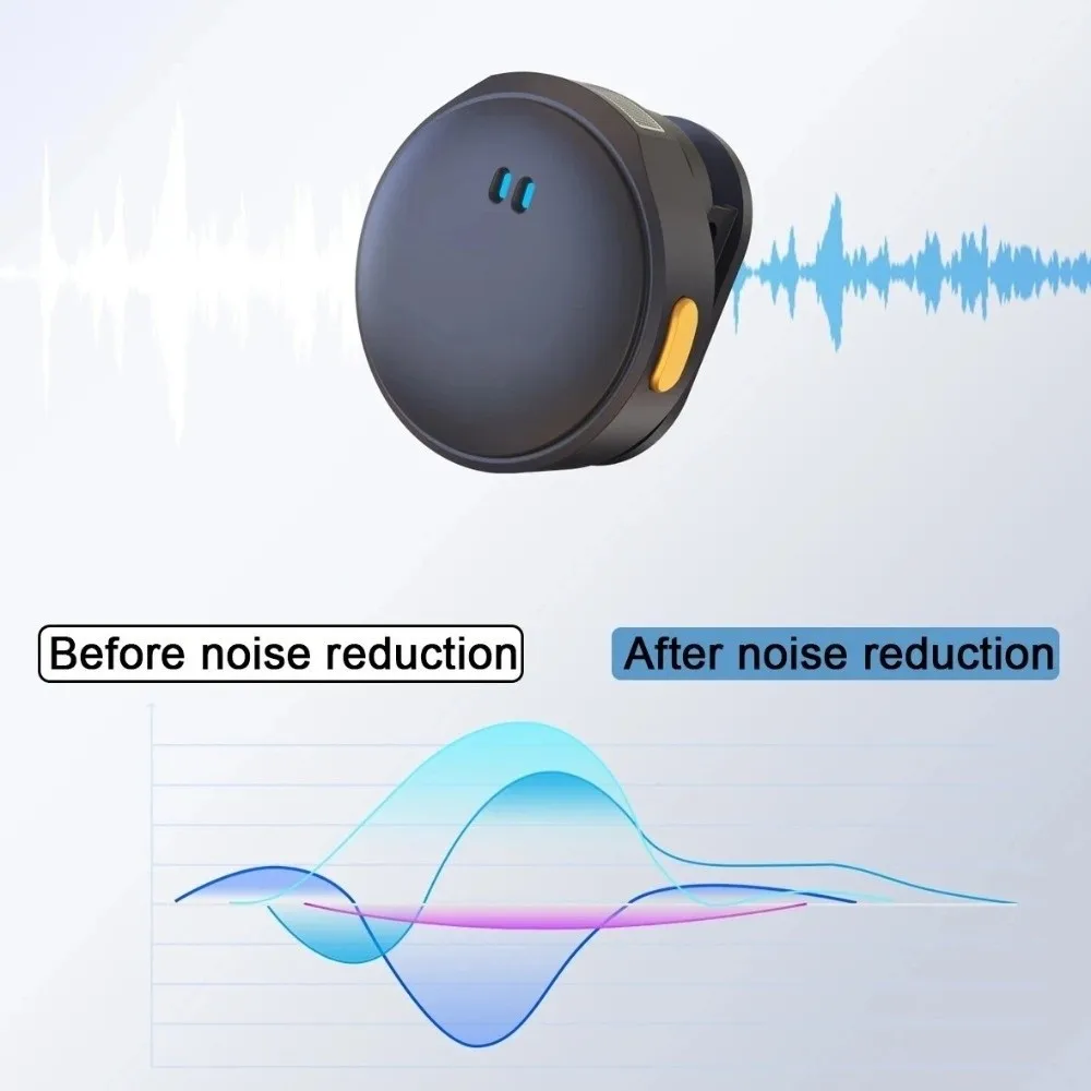 Noise Cancellation Wireless Microphone Magnetic Plug and Play Mini Microphone Professional Clear Voice Sound Lavalier Microphone