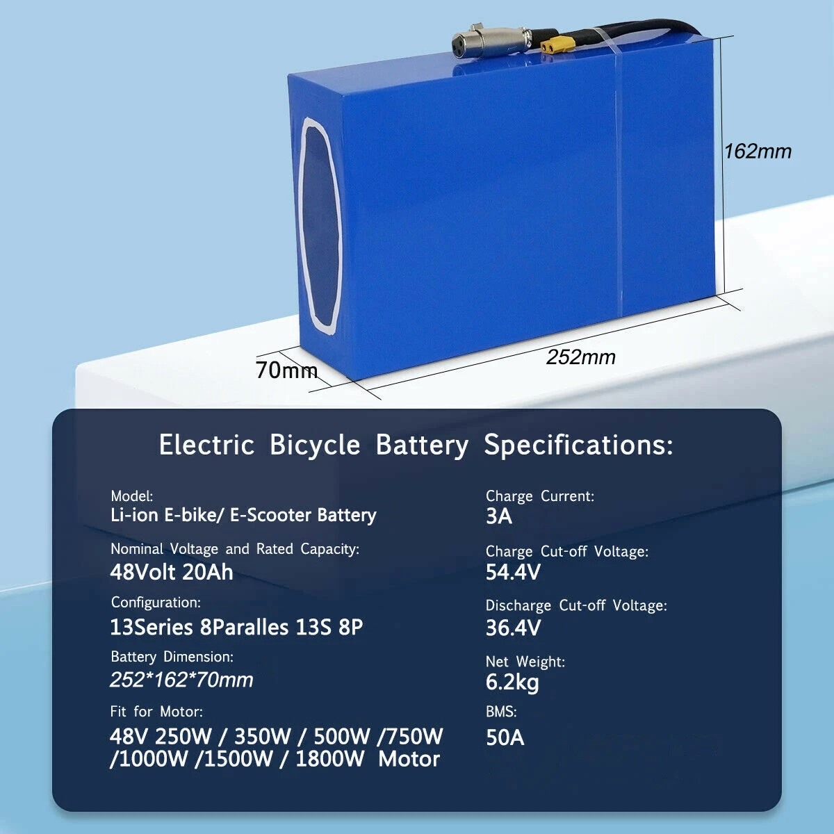 US Stock 36V 15Ah 48V 20Ah Lithium Ion Electric Bicycle Battery 18650 Cell Ebike Battery Scooter Battery For 500W 1000W  Motor