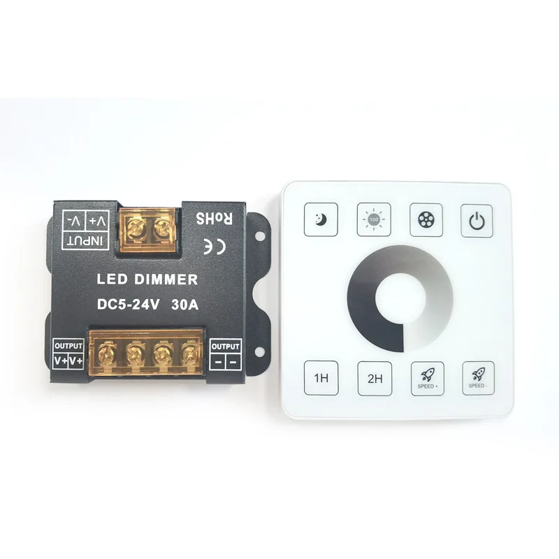 DC5V-24V 2.4G RF Panel RGB Controller DC12V-24V 30A 360W Wireless Single Color/ CCT Color Temperature Brightness LED Dimmer