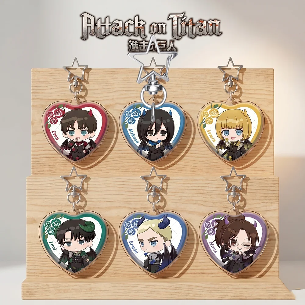 Attack On Titan Devil Chibi Ver Kawaii Keychain 2026 New Cute Keyring Eren Levi Erwin Hange Car Key Bag Pendant Fans Collection
