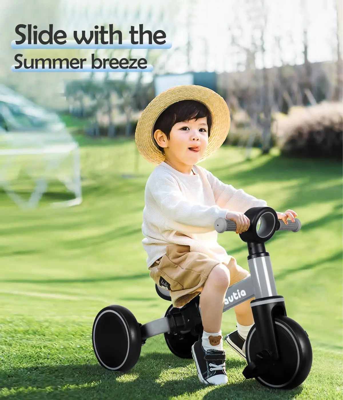 Tricycle pour tout-petits 1-3, vélo d'équilibre 4 en 1 pour bébé de 1 à 2 ans, cadeau pour garçon et fille, jouet de vélo pour enfants avec pédales parfaites