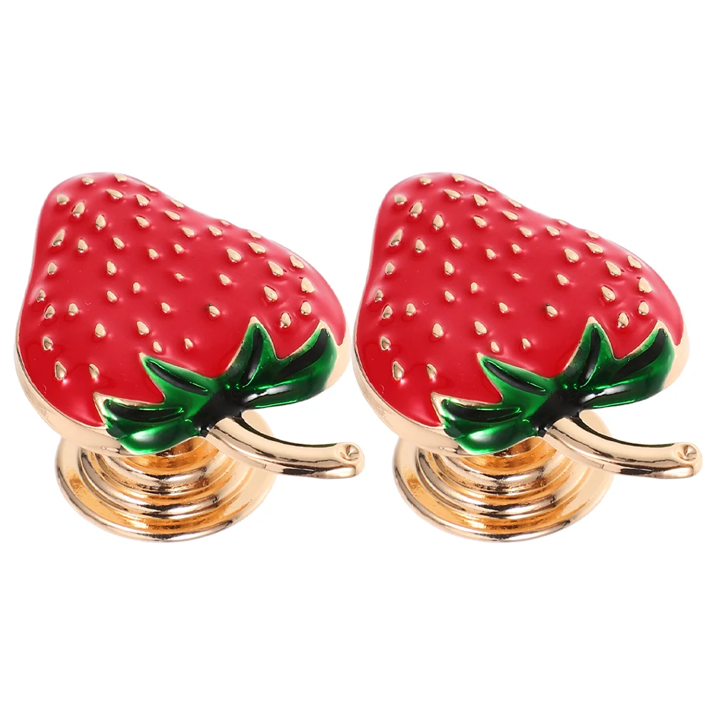 

2 pcs Zinc Alloy Pulls 4mm Red Strawberry H les for Cabinet Drawer Dresser Knobs Small Cabinet Knob Furniture H