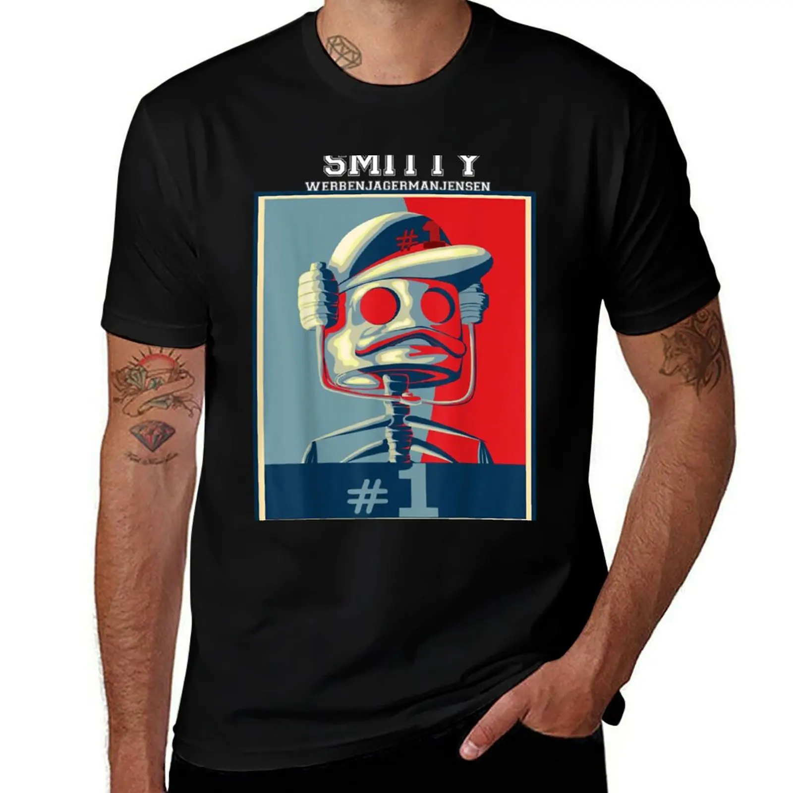 

Smitty Werbenjagermanjensen T-Shirt man t shirt luxury black cotton t-shirt plain for man package