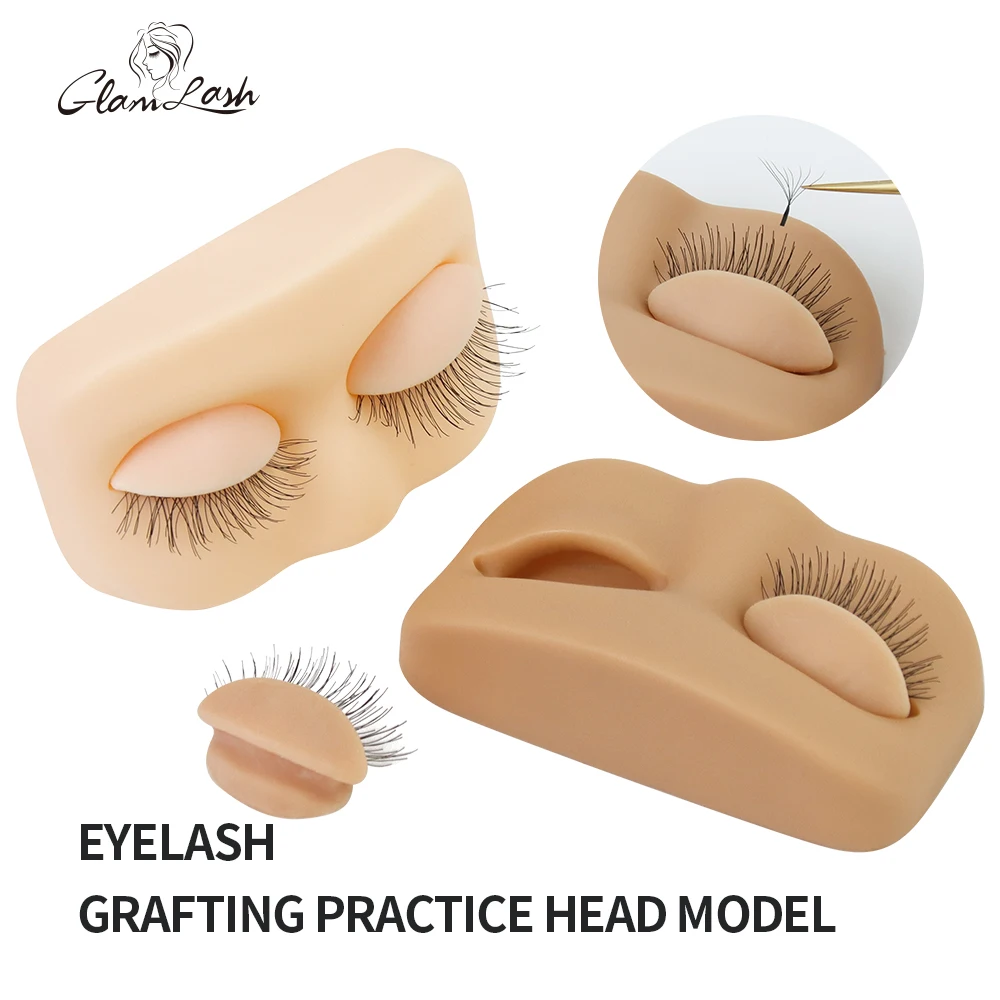 GLAMLASH Mini Lash Flat Model Head Praktyka przedłużania rzęs Głowa treningowa ze zdejmowanymi wymiennymi powiekami